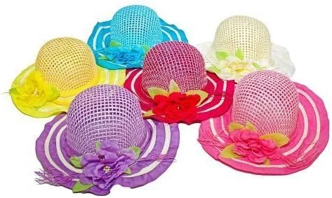 Paquete de 6sombreros de disfraz para tomar el té para niña (multicolor), Tea Party, talla única , Multicolor