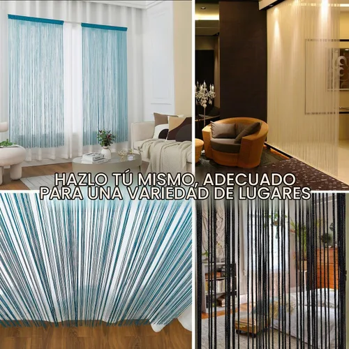 Vista 9 de YIIBAII Cortinas con flecos para puerta, decoración de habitación, sala de estar (39 x 79 pulgadas, color negro)