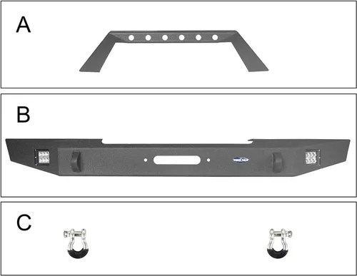 Vista 9 de Hooke Road XJ Parachoques delantero con placa de cabrestante para Jeep Cherokee XJ 1984-2001, parachoques de cabrestante de acero con luces LED