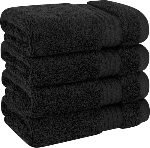Vista 319 de Cotton Paradise 100% Cotton Turkish Washcloth Set for Bathroom, 4 Piece Soft Absorbent Small Hand Face Towels Wash Rags, Lilac