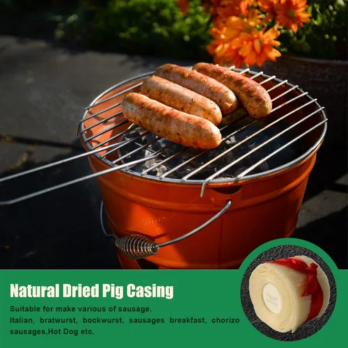 Vista 6 de Fundas comestibles de secado natural para salchichas, tripas para salchichas caseras sabrosas de jamón, salchichas para el desayuno, salchichas