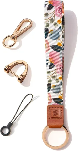 Vista 10 de SENLLY Correa de cordón para llaves, diseño de patrón original para llavero de muñeca