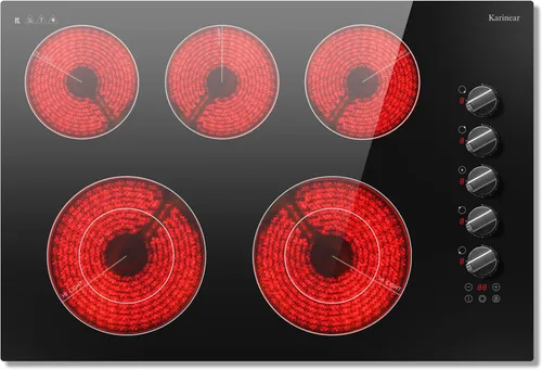 Vista 12 de Karinear Estufa eléctrica de 24 pulgadas, estufa eléctrica de 4 quemadores, control de perilla radiante integrado, bloqueo de seguridad