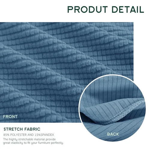 Vista 6 de Bundle of Hokway - Fundas de cojín elásticas para sofá, funda de cojín de asiento de sofá (azul oscuro, 1 unidad + 2 unidades)