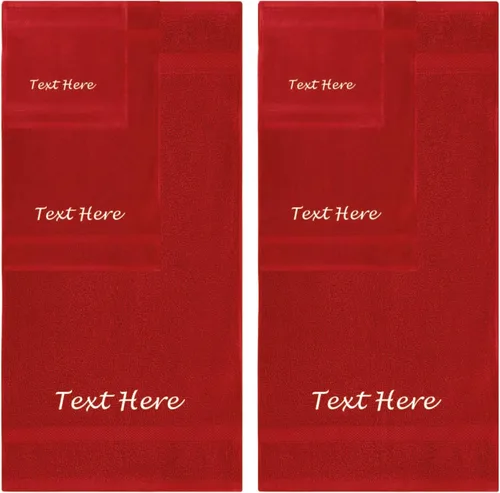 Vista 35 de Juego de Toallas Personalizadas con Texto Bordado - Paquete de 2 Sábanas de Baño de Algodón Turco Altamente Absorbentes y Súper Suaves para Spa