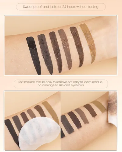 Vista 8 de Gel para cejas impermeable teñido, maquillaje líquido de larga duración a prueba de manchas, pegamento teñido para cejas, relleno para cejas