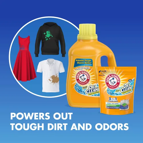 Vista 4 de Arm & Hammer Detergente líquido para ropa Plus OxiClean, aroma fresco, 70 cargas