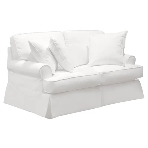 Sunset Trading Horizon Loveseat - Juego de funda deslizante solo - Performance White