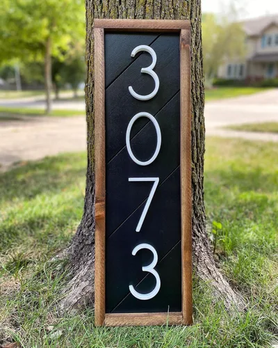 Vista 6 de Números de casa blancos para exterior moderno - Números de casa flotantes modernos de 5 pulgadas, crean sombras atractivas e interesantes, número 7