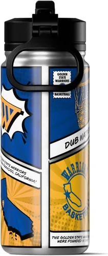 Vista 64 de Hydrapeak x NBA Los Angeles Lakers Botella de agua de 591 ml de acero inoxidable, botella deportiva con doble pared aislada con licencia