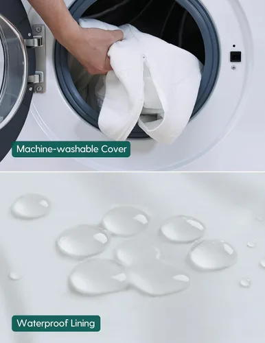 Vista 4 de BABELIO Colchón de espuma viscoelástica de alta calidad, de 2 etapas, gel frío, con forro impermeable y funda de colchón extraíble, para cuna