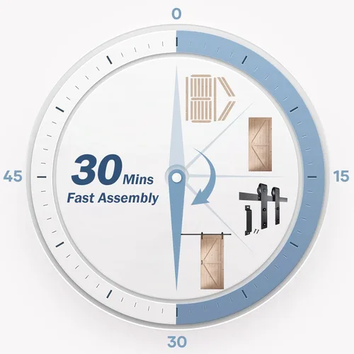 Vista 5 de FREDBECK Puerta corredera de granero de 34 x 84 pulgadas con kit de herramientas de 6 pies incluido, panel de abeto macizo en forma de K, necesita