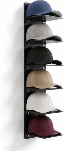 OnDisplay - Estante de acrílico para sombreros, montaje en pared, para Negro