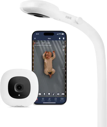 Nanit Monitor de bebé Pro Smart - Cámara de video Wi-Fi de 1080p, audio de 2 vías, mira a tu bebé desde cualquier lugar, notificaciones de