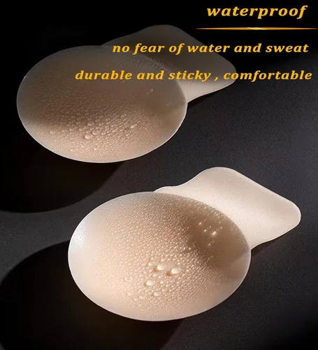 Vista 3 de Prettywell 2 pares de cubiertas para pezones de levantamiento de senos empanadas adhesivas impermeables para pezones con elevación para senos grandes