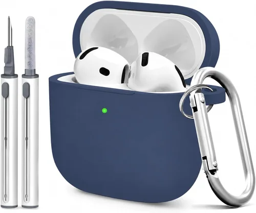 Funda de silicona para AirPods 5 y 4 con kit de limpieza, color A8-Azul medianoche