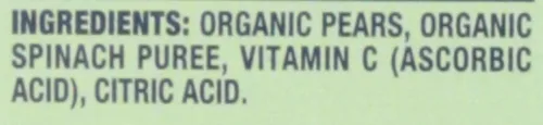 Vista 3 de Gerber 2nd Foods Orgánica, espinaca de pera (6 unidades, 3.5 onzas cada una)