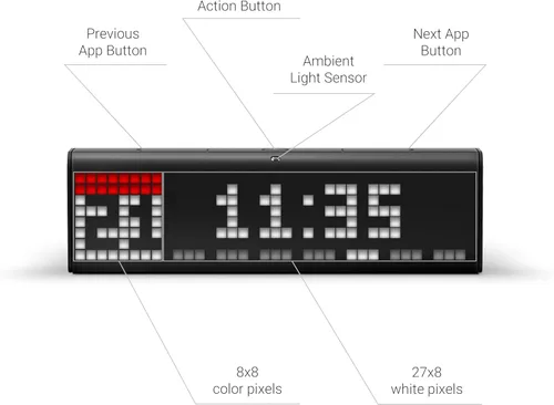Vista 2 de Reloj de tiempo con WiFi para Smart Home Lametric