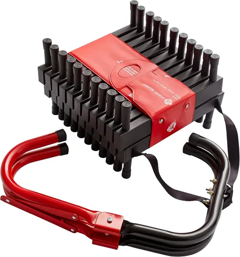 Vista 4 de First Alert Escalera de escape de incendios de dos pisos, 14 pies, acero, antideslizante, color negro