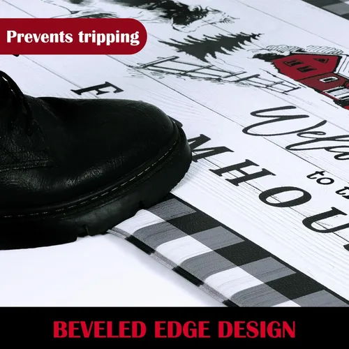 Vista 8 de ASPMIZ Juego de 3 alfombras de cocina estilo casa de campo, antideslizantes, antifatiga, rústicas, acolchadas, impermeables, cómodas, para el suelo