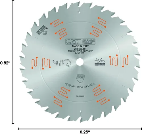 Vista 4 de CMT 203.630.10 Naranja Cromo Pegamento LÍNEA Rasgando Cuchilla 10" x T30 TCG