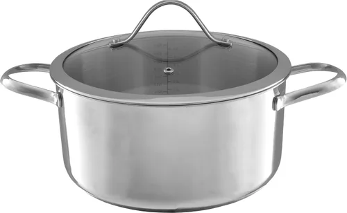 Vista 8 de Gran olla de stock - Olla de acero inoxidable con tapa - Compatible con cocinas eléctricas, de gas, de inducción o de gas - Olla de 12 cuartos