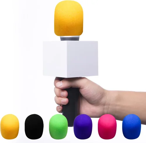 Vista 3 de Microphone Cover Colorful Foam Mic Cover Washable Microphone Windscreen Microphone Covers Suitable for Most Standard Handheld Microphone (6 Color)