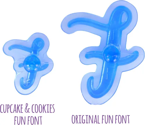 Vista 4 de PME Fun Fonts - Juego de 66 sellos para cupcakes y galletas, color azul, estándar