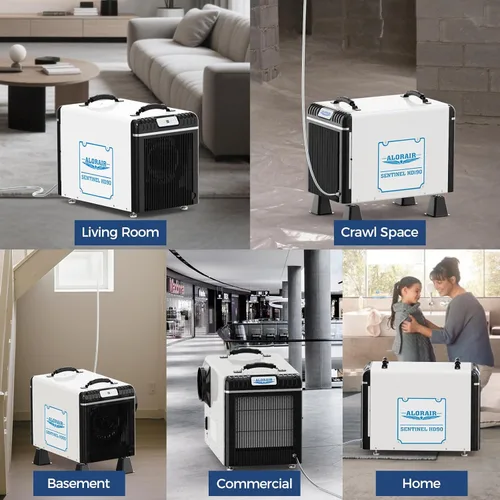 Vista 6 de ALORAIR Deshumidificador de espacio de arrastre Wi-Fi, deshumidificadores de sótano 198 PPD con bomba de condensado, descongelación automática