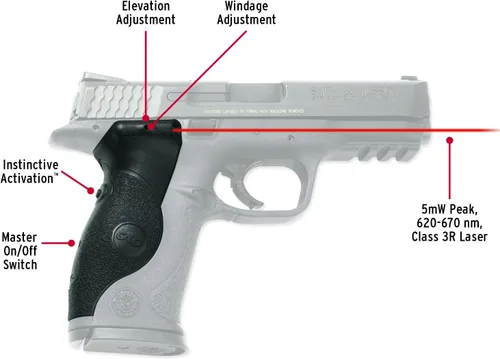 Vista 3 de Crimson Trace laser rojo para pistolas Smith & Wesson M&P LG-660