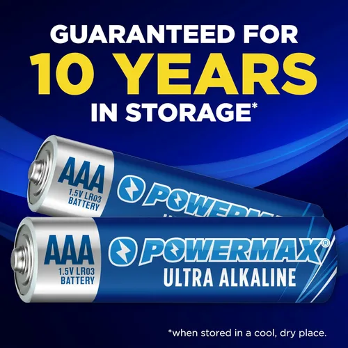 Vista 4 de Powermax 36 pilas AAA triples, batería alcalina de larga duración para el hogar y la oficina, vida útil de 10 años, embalaje resellable