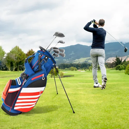 Vista 8 de BOBOPRO Bolsa de Soporte de Golf, Ligera con Divisores Superiores de 14 Compartimentos, Bolsa de Transporte de Golf con 8 Bolsillos, Bolsa de Golf