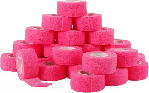 Vista 13 de 24 rollos de vendaje elástico autoadhesivo de 1 pulgada, vendaje cohesivo transpirable no tejido, envoltura veterinaria para perros, esguinces