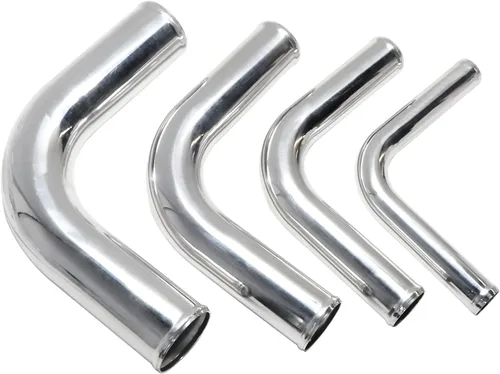Vista 7 de Codo de 90 grados OD 1.5 pulgadas (38 mm) Longitud de la pata 6 pulgadas (152 mm) Tubo de tubería de intercooler de aluminio pulido para entrada