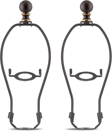 Bronze Uno - Juego de remates de lámpara – 8 pulgadas, 2 soportes para pantalla de lámpara, adaptador de sillín estándar, instalador para lámparas