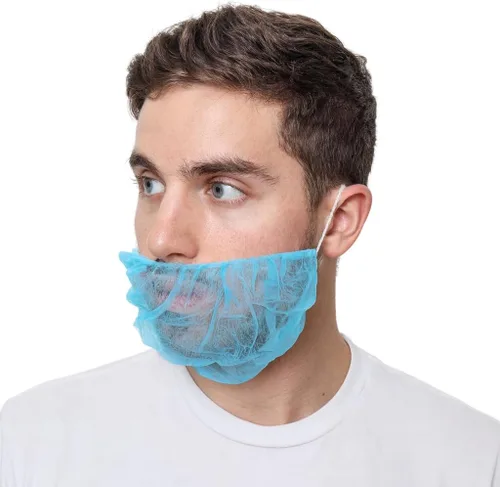Vista 6 de Redes para barba, cubiertas desechables para barba, red de barba para servicio de alimentos, cocina, limpieza, 18 y 21 pulgadas