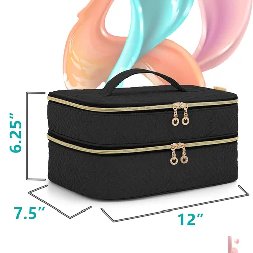 Vista 4 de BAFASO Organizador de esmalte de uñas con capacidad para 40 botellas (0.5 onzas líquidas), estuche de esmalte de uñas con secciones