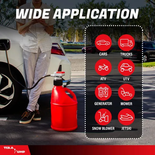 Vista 9 de TERA PUMP Bomba de combustible de gas resistente a la lluvia de próxima generación, manguera de vinilo de 4.25 pies de largo, bomba de sifón