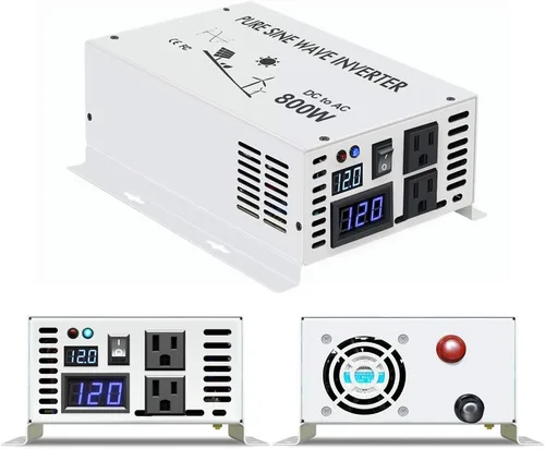 Vista 9 de WZRELB Inversor de corriente solar pura de onda sinusoidal 500w 24v DC a 120v AC 60hz