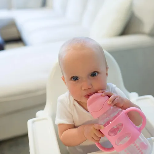 Vista 3 de Dr. Brown's Milestones Wide-Neck Sippy Straw Bottle with 100% Silicone Handles and Weighted Straw & Milestones Narrow Sippy Straw Bottle