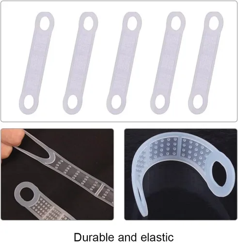 Vista 2 de 50 piezas de goma antideslizante transparente para colgar ropa, tiras transparentes, almohadillas para perchas de plástico de madera, tiendas