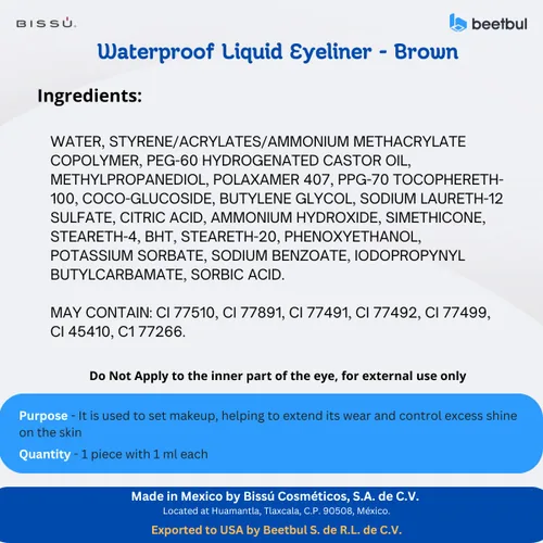 Vista 2 de Bissú Delineador líquido impermeable - 0.0 fl oz cada uno (02 marrón)