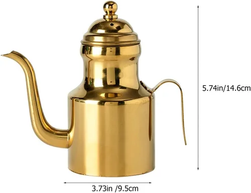 Vista 2 de Luxshiny Botella dispensadora de aceite de oliva, dispensador de aceite de acero inoxidable de 18 onzas, lata de almacenamiento de aceite de oliva