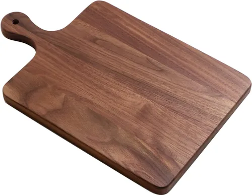 Vista 8 de Muso Wood Tabla de Cortar de Nogal para Cocina, Tabla de Cortar de Madera con Ranura para Jugo y Mango Lateral, Tabla de Madera para Alimentos