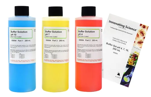 Innovating Science - Kit de calibración de tampón de 8.5 fl oz - Soluciones de pH 4, 7 y 10