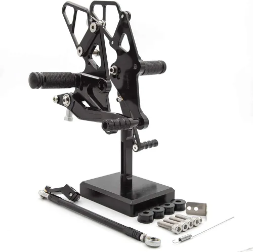 Vista 2 de Motocicleta aluminio repuestos Estriberas trasero Sets reposapiés apto para Yamaha MT-07 2013 2014 2015 2016 2017 (negro)