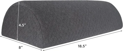 Vista 7 de Almohada de rodilla Half Moon Bolster, almohada de espuma viscoelástica para aliviar el dolor de espalda, cuña lumbar redonda para piernas que