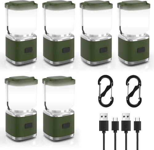 Vista 9 de Linterna de camping portátil recargable de 4 pulgadas, linterna de luces LED de camping de 2000 lm con luz roja y 20 horas de funcionamiento