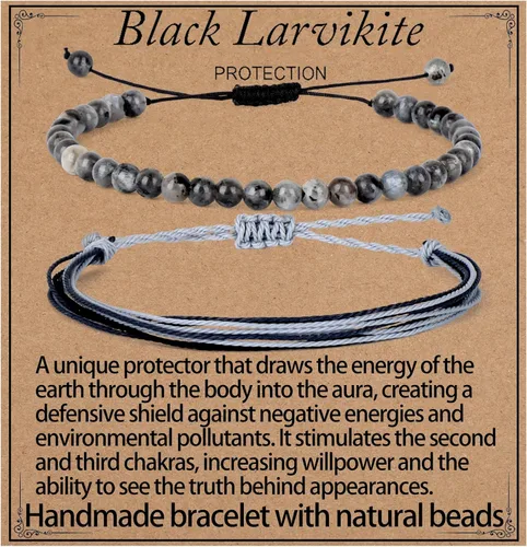 Vista 37 de LPBeads Pulsera de piedra natural hecha a mano de tamaño ajustable