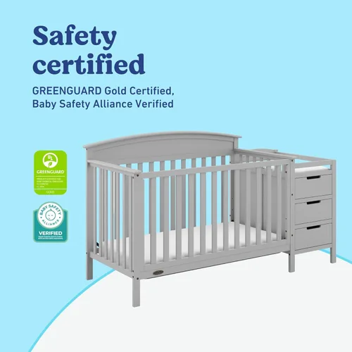 Vista 72 de Graco Benton 5 en 1 Cuna Convertible (Gris) – Certificado GREENGUARD Gold, se convierte de cuna para bebé a cama infantil, diván y cama